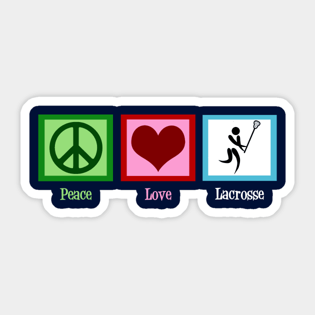 Peace Love Lacrosse Sticker by epiclovedesigns